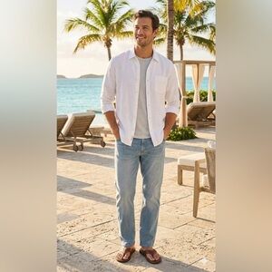 Tommy Bahama Boracay Jeans Mens 42x30 Light Wash - Style ST124366 - Vintage Fit